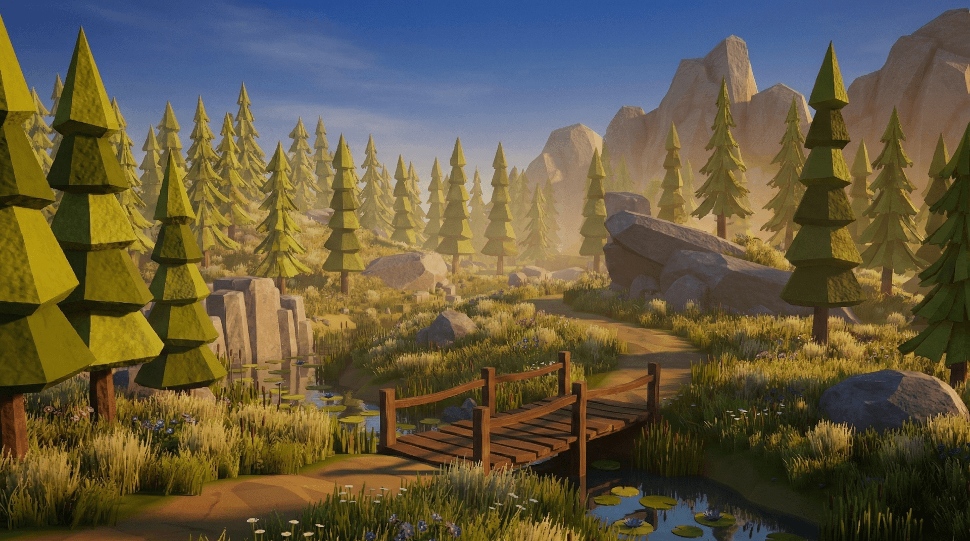 Bird Game 3 gameplay - aerial combat over a low-poly forest